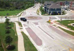 roundabout at Nash and Broadmoor in Bryan, TX